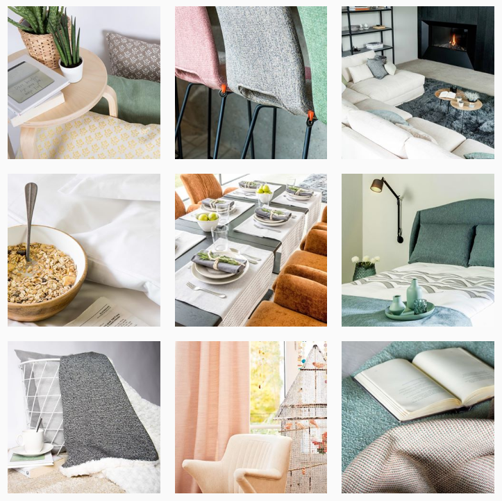 grid of images from the Love Home Fabrics' Instagram